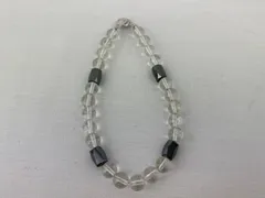 B-5.磁気ヘタマイト&水晶　クリスタルブレスレット　ブレスレット