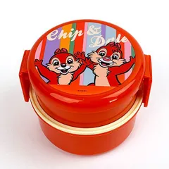 ディズニー レトロシリーズ  チップとデール 抗菌丸型ボックス 2段 お弁当箱 ランチボックス ランチ キッチン 学校 オフィス(PWD)(PWD)