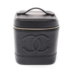 シャネル CHANEL ハンドバッグ ココマーク A01998 ブラック キャビアスキン(グレインドカーフ) 縦型バニティ レディース Used B