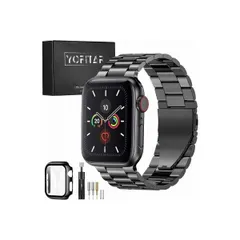 [YOFITAR] Apple Watch バンド付き ステンレス製 44mm アップルウォッチ 交換ベルト Apple Watch（ブラック）