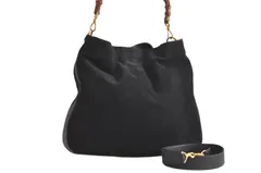 GUCCI グッチ バンブー 2Way ショルダーハンドバッグ スエード レザー ブラック ジャンク 3101N