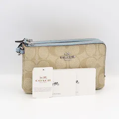 美品 コーチ F87591 M1823 ブラウン シグネチャー ポーチ OGH 2000000