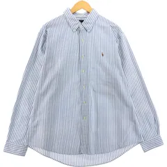 古着 ラルフローレン Ralph Lauren CUSTOM FIT 長袖 ボタンダウンストライプシャツ メンズXL相当/eaa521486