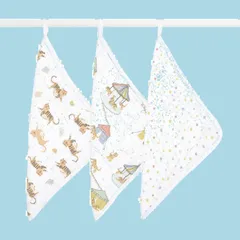 【特価商品】aden + anais(エイデンアンドアネイ) 【日本正規品】 ウォッシュクロスセット 3枚 Year of the tiger 出産祝い ベビーギフト ガーゼハンカチ コットン AWCC30006J 30 x 30cm