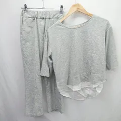 ◇ ⊃ emi+ エミプラス シンプル系 クルーネックＴシャツ スエットパンツ サイズＳ グレー系 レディース E  【1507250008699】
