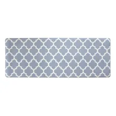 【新着商品】PVC (拭ける グレー(モロッカン) 約45cm×120cm 塩化ビニル) キッチンマット ササっと拭けるマット オカ(OKA)