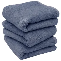 hiorie(ヒオリエ) ミニバスタオル 日本製 ホテルスタイルタオル 3枚セット シャドウブルー 50×100cm 無地 瞬間吸水 小さめ タオル セット 耐久性 綿100% 【選べる18色】 泉州タオル 0