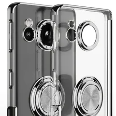 AQUOS R8 ケース SH-52D アクオスr8 スマホリング 耐衝撃 薄型 ケース 【Color】 シルバー