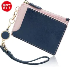 パスケース 定期入れ 【ネイビー/ピンク】レディース リール付き かわいい カードケース