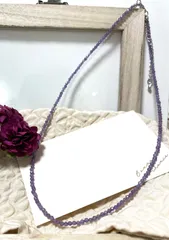 アメジスト　AA+ ラウンドカット2mm ネックレス　天然石