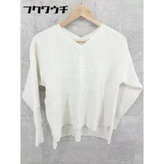 ◇ green label relaxing グリーンレーベル UNITED ARROWS Vネック 長袖 リブ ニット セーター アイボリー レディース 【中古】 【1002802500237】