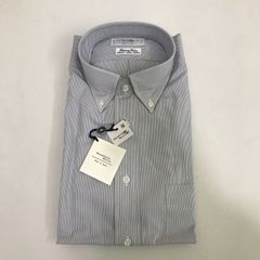Maker'sShirt 鎌倉シャツ　長袖シャツ　グレー　ストライプ　41-83