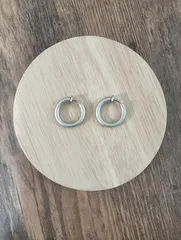 イヤリング　シンプルフープ　シルバー