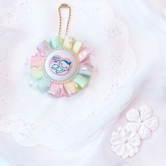 ハンドメイド　両面マタニティマーク　チュールロゼット　レインボー　完成品