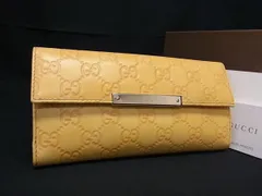 □極美品□ GUCCI グッチ 112715 GG柄 グッチシマ レザー 二