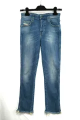 DIESEL ディーゼル BABHILA SLIM REGULAR WAIST スキニーデニム カットオフ バックジップ W25 L32 EZ STRETCH ブルーデニム
