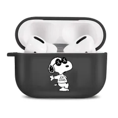 【在庫処分】キャラクター 収納ケース かわいい TPU素材 カラビナ付き カバー 軽量 キズ防止 エアポッツプロ2 紛失防止 耐衝撃 スヌーピー ワイヤレス充電 対応 ケース (Airpods Pro Pro2 2ケース スヌーピー Airpods A)
