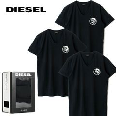 新品箱付 DIESEL 3枚セット インナー Tシャツ 下着 Vネック UMTEE-MICHAEL3PACK 00SHGU 0TANL 900（ブラック）黒 当店管理番号 64085113