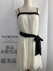 【超美品】POUR VOUS プールヴー3WAY プリーツフォンワンピース　オフホワイト　M【新品、未使用品】