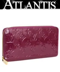 美品 ルイヴィトン LOUIS VUITTON ジッピーウォレット ラウンドファスナー長財布 ヴェルニ モノグラム ローズアンディアン M91597 【71457】