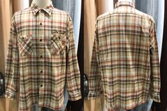 SUGAR CANEツイルチェックワークシャツ 東洋エンタープライズ社別注 SUGAR CANE ネルシャツ ベージュ