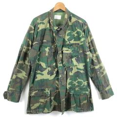 【古着】 70-80s USMC アメリカ軍 ミリタリージャケット Coat Hot Weather Camoflage pattern リップストップ ヴィンテージ オリーブ メンズM 【中古】 n051809