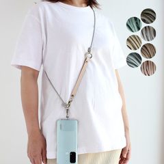 スマホショルダーストラップ T-79 【キナリ】 パラコード紐＆レザー 長さ調整可能 スマホストラップ