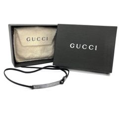 ◆GUCCI◆グッチ チョーカー シルバー 925 アクセサリー プレート レザー