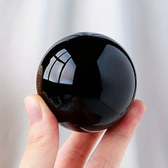 ブラッククリスタルボール　直径約4cm　スタンド付き