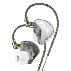 【在庫限り】CCA CRA イヤモニ イヤホン有線 インイヤーイヤホン有線 衝撃的な低音域 特別なHiFiオーディオ体験 モザイク工芸 10mmハイポリマー振動板 HIFI音質 有線イヤホン ダイナミックドライバー通学・通勤・在宅勤務・音楽（シルバー・マイク無
