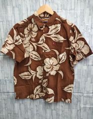 VAN HEUSEN レーヨン アロハシャツ 総柄 葉 ブラウン L - メルカリ