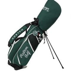 超人気☆Malbon Golf マルボン ゴルフ キャディバッグ グリーン ホビー用品 初心者 軽量 PUレザー