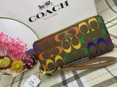 2023年最新】新品未使用 coach 長財布 シグネチャー レインボーの人気