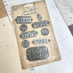 498・【残1】A-1338 　FACTORY　TAGS　ティムホルツ USAタグ　アメリカ雑貨　チャーム　プレート　ハンドメイド　素材　アメリカタグ　手帳　雑記帳　チャーム　パーツ