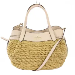 ケイトスペード KATE SPADE ダンプリングストローラージサッチェル 2WAY ハンドバッグ ショルダーバッグ かごバッグ カゴバッグ レザー 切替 バイカラー ベージュ 白 ホワイト /BB