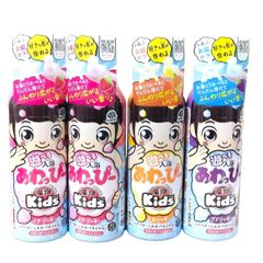 【まとめ買い】温泡 Kids 遊べる入浴あわっぴー  ふんわり泡 160mL×4本セット(イチゴの香り×2、みかんの香り×1、ぶどうの香り×1)