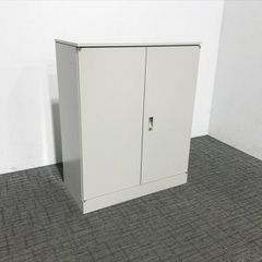 両開き書庫 キャビネット オカムラ ライトスモーク オフィスキャビネット スチール書庫