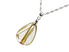 「1点もの 画像現品販売」 ゴールドルチルクォーツ ペンダントトップ パワーストーン ペンダント 天然石 シルバー925 金運