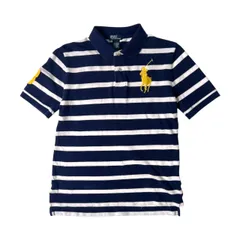 POLO Ralph Lauren ポロラルフローレン ビッグポニー ナンバリング 半袖ポロシャツ L(14-16)/ネイビーホワイト