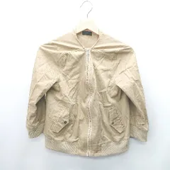 ◇ ⊇ apart by lowrys ノーカラー 長袖 ブルゾン サイズM ベージュ レディース E  【1409100030082】