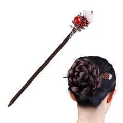 『大特価』 髪留め 一本挿 ヘアアクセサリー 黒檀 簪 瑪瑙 古典柄 木製 ヘアアレンジ 成人式 かんざし 浴衣 和装 Frcolor 留袖 髪飾り