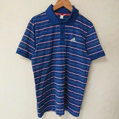 (^w^)b adidas tennis アディダス テニス 半袖 ポロシャツ ウェア スポーツ 練習着 運動 トレーニング ボーダー ロゴ プリント タウンユース シンプル カジュアル ネイビー メンズ Mくらい