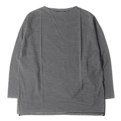 新品 KAPTAIN SUNSHINE キャプテン サンシャイン Tシャツ サイズ:38 23SS ボートネック ロングスリーブ Tシャツ Hard Twisted Border Jersey Boatneck L/S Tee ブラック ホワイト【メンズ】のサムネイル