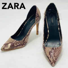 ZARA パンプス ポインテッドトゥ パイソン 37 ザラ レディース hws02312