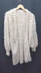 ◇ ⊇ mysty woman ミスティウーマン ファー 長袖 カーディガン サイズF ベージュ系 レディース E  【1410290036938】