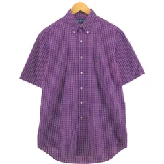 古着 ラルフローレン Ralph Lauren CLASSIC FIT クラシックフィット 半袖 ボタンダウン チェックシャツ メンズM相当/eaa560248
