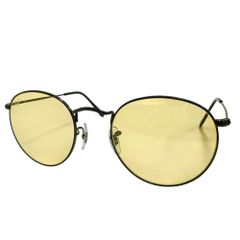 【Ray-Ban/レイバン】ORB3447 ROUND METAL サングラス メタル ブラック/イエロー ユニセックス 【中古】【真子質店】【GD】