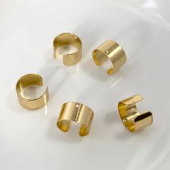 【2個】ステンレス製　穴有り　イヤーカフパーツ　ゴールド　素材