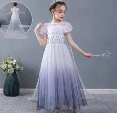 アナと雪の女王 エルサ ワンピース ブルー100-150 新品！アナと雪の女王 エルサ 長袖ワ新品！アナと雪の女王 エルサ 長袖ワンピース ブルー 100 110 120 130ンピース ブルー パーティ