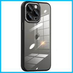 【新着商品】Donocao iphone 13 pro max用ケース シリコン耐衝撃 背面クリアアクリルプレート 薄型 カメラカバー付き 強化ガラスレンズ保護 アイフォン13プロマックスケース 防水防塵 可愛い ブラック